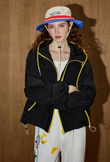 Signature Bright Zip Hooded Windbreaker Jacket