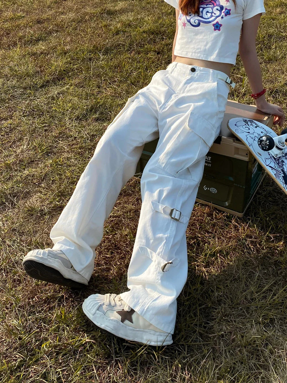 Y2k Baggy Straight Leg Cargo Pants