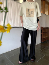Satinhose mit weitem Bein