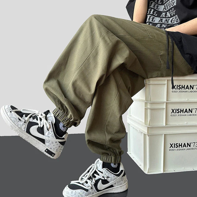 Vintage Casual Drawstring Straight Leg Baggy Jogger