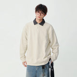 Y2K Plaid Collar Loose-Fit Polo Sweater
