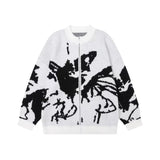 Gilet en maille déchirée à motif papillon