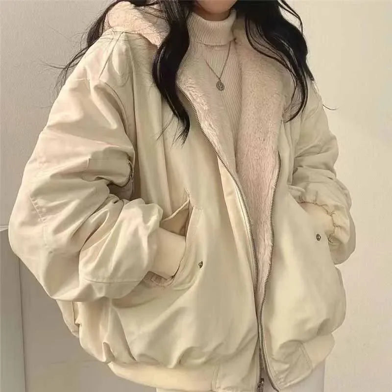 Doppelseitige Fleecejacke mit Kapuze