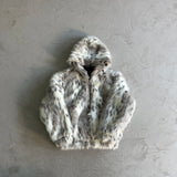 Veste blanche de luxe épaisse et chaude en fausse fourrure