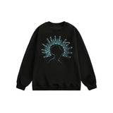 Y2K Autumn Streetwear Rivet Print Sweatshirt