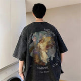 Kurzarm-T-Shirt im Used-Look im Vintage-Streetwear-Stil
