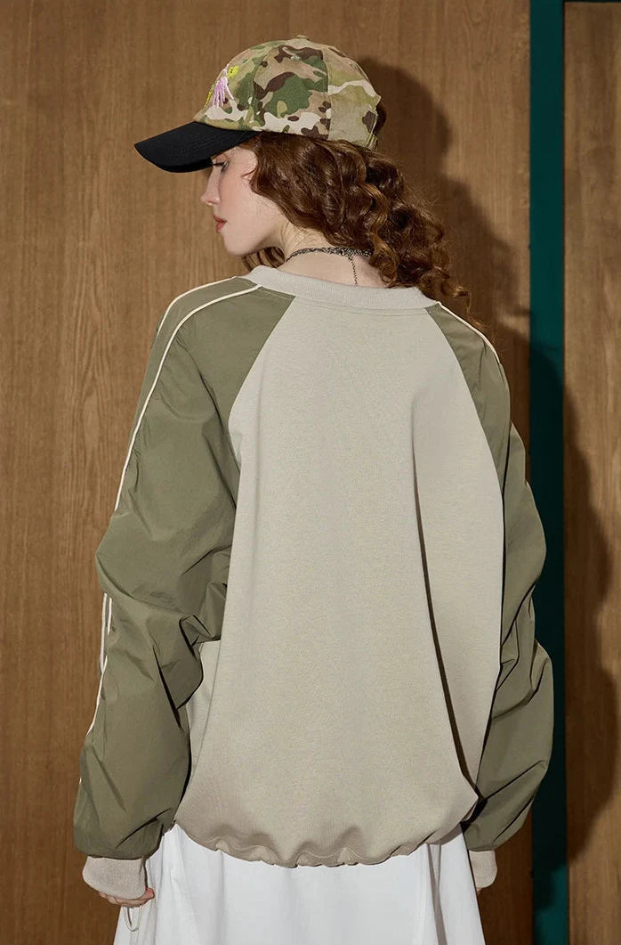 Stylish Oversize Adjustable Cuff Sweatshirt