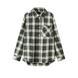 Oversized Drop Shoulder Plaid Shirt