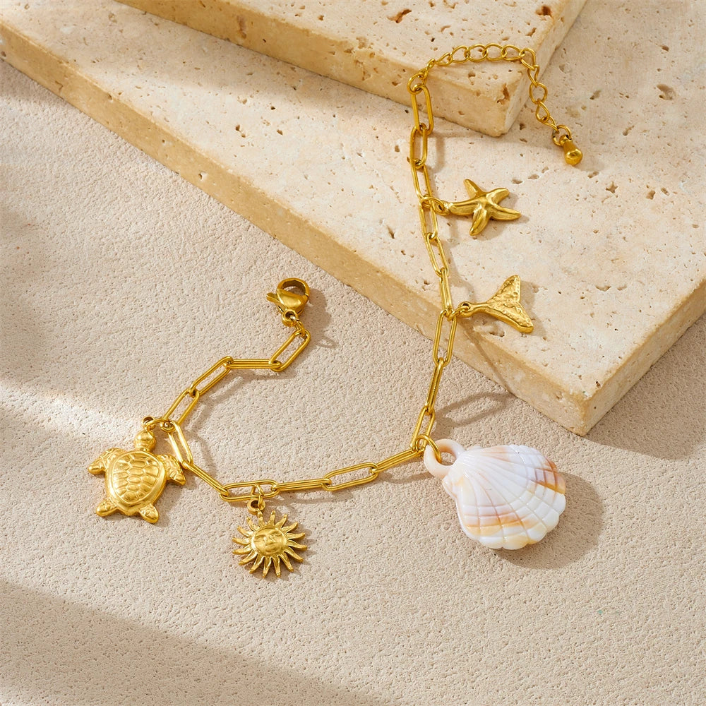 Golden Ocean Wrist Chain Bracelet