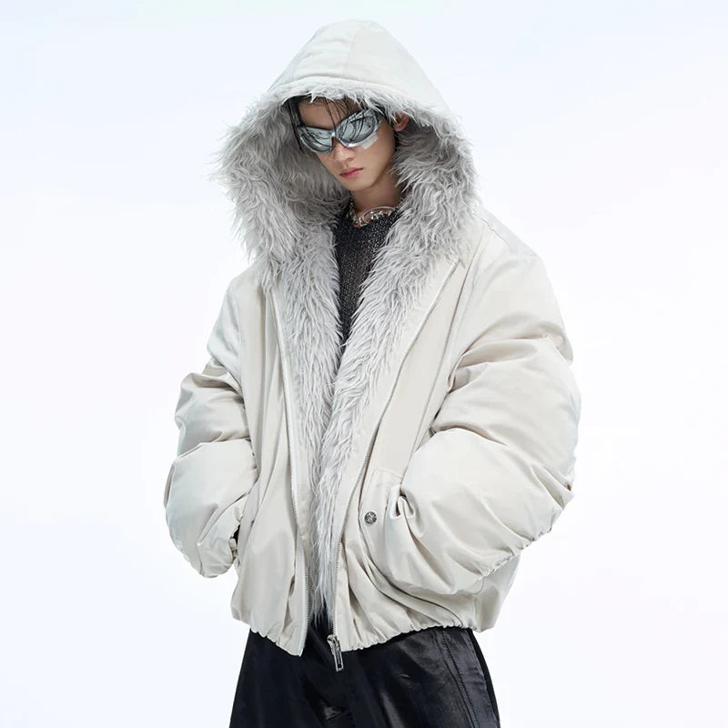 Veste chaude d'hiver décontractée à capuche en coton pour homme