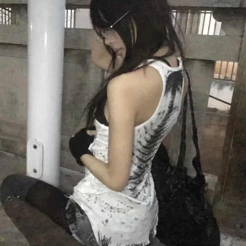 Grunge Y2K Tie-Dye Women's Tank Top