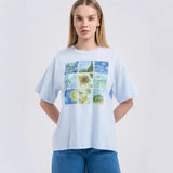 新鮮なアメリカンY2KプリントグラフィックTシャツ