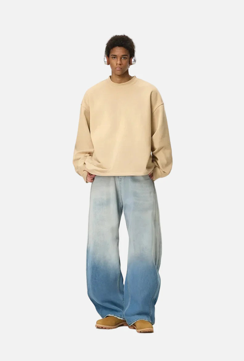 Streetwear Ripped Casual Wide Leg Denim Jeans