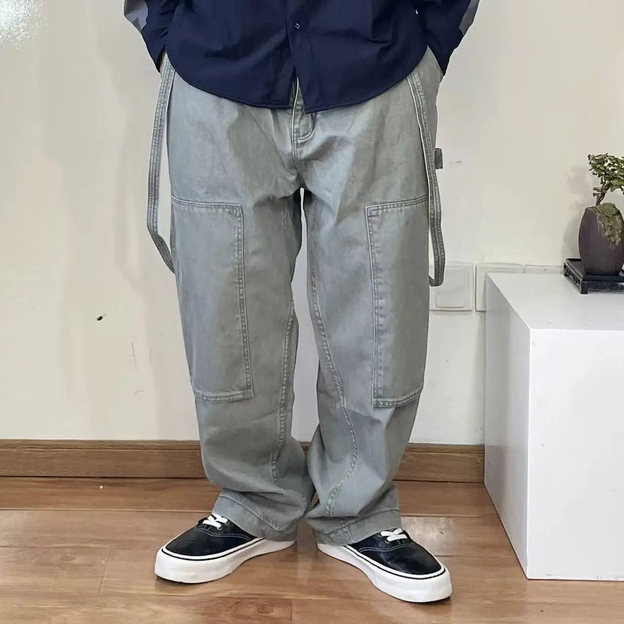 Cargohose im japanischen Camouflage-Stil mit weitem Bein