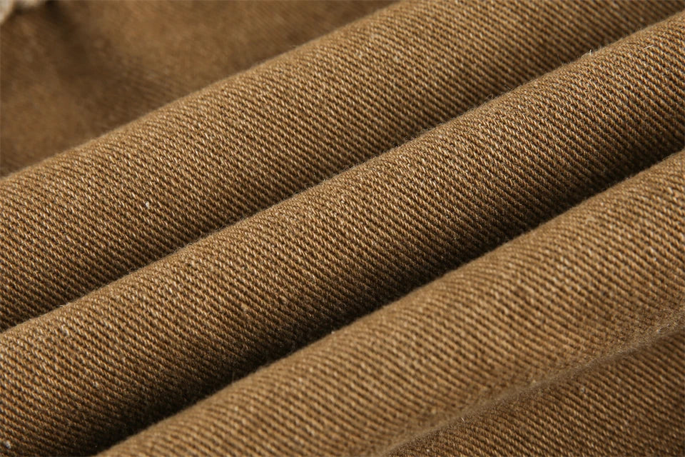 Close-up of brown fabric with visible texture