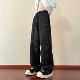 Patchwork Korean Style Wide Leg Casual Sweatpants
