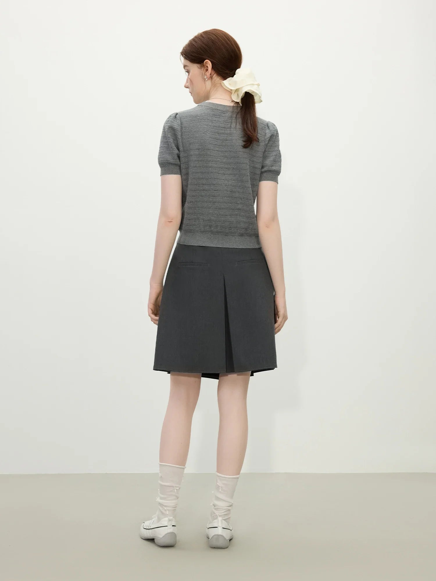 Women Hip Hop Versatile Hollow Texture Knitted T-Shirt
