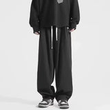 Streetwear Solid Color Elastic Waist Cotton Sweatpants