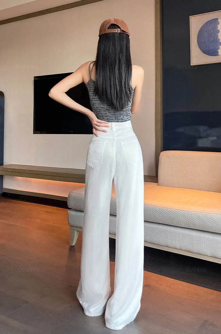 Woman Soft Lyocell Fabric Summer Jeans