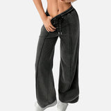 Stylish Y2K Drawstring Wide Leg Sweatpants