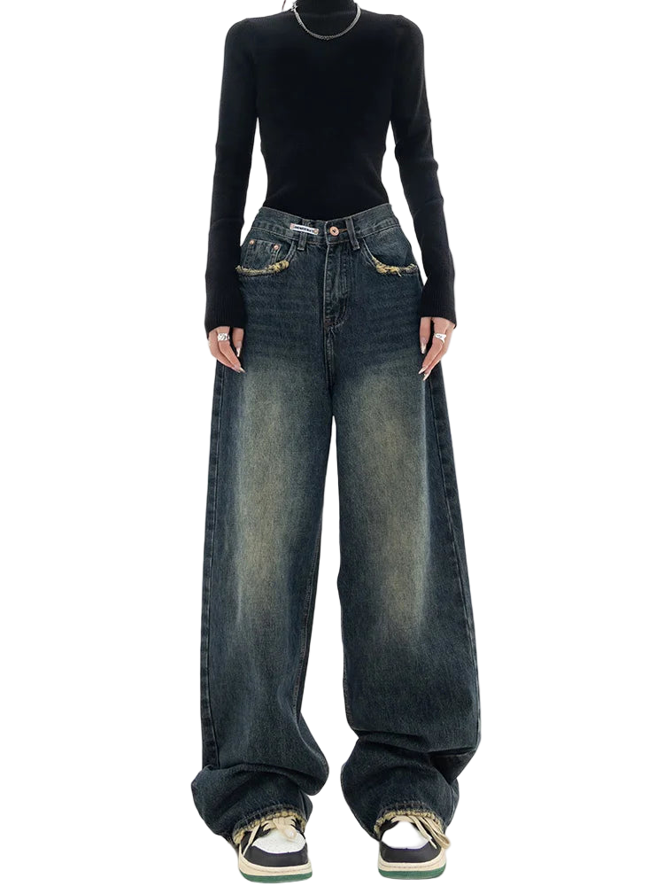 High-Waist Wide-Leg Vintage Jeans
