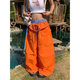 Premium Quick Drying Spliced Lace-Up Wide Leg Pants