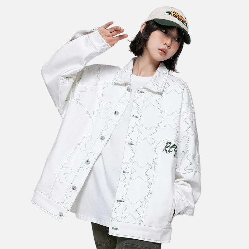 X Mark White Varsity Jacket