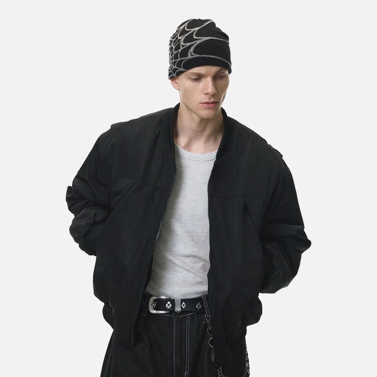 Streetwear Winter-Baseballjacke mit abnehmbaren Lagen