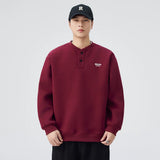 Soft Comfortable Casual Henley Neck Sweatshirt