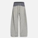 Colorful Patchwork Drawstring Elastic Waist Sweatpants