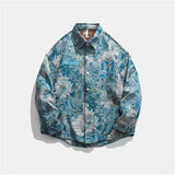 Trendy Gothic Daisy Print Varsity Jacket