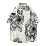 Chemise Ice à imprimé rétro pour homme, coupe ample