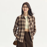 Oversized Drop Shoulder Plaid Shirt