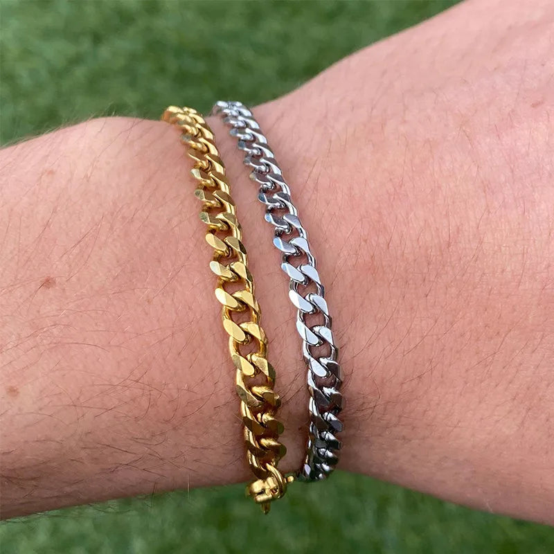 Bracelet à double torsade en acier inoxydable