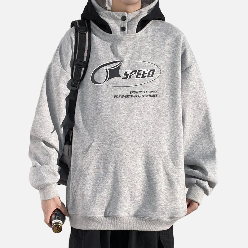 Streetwear Retro Letter Printed Loose Hoodie