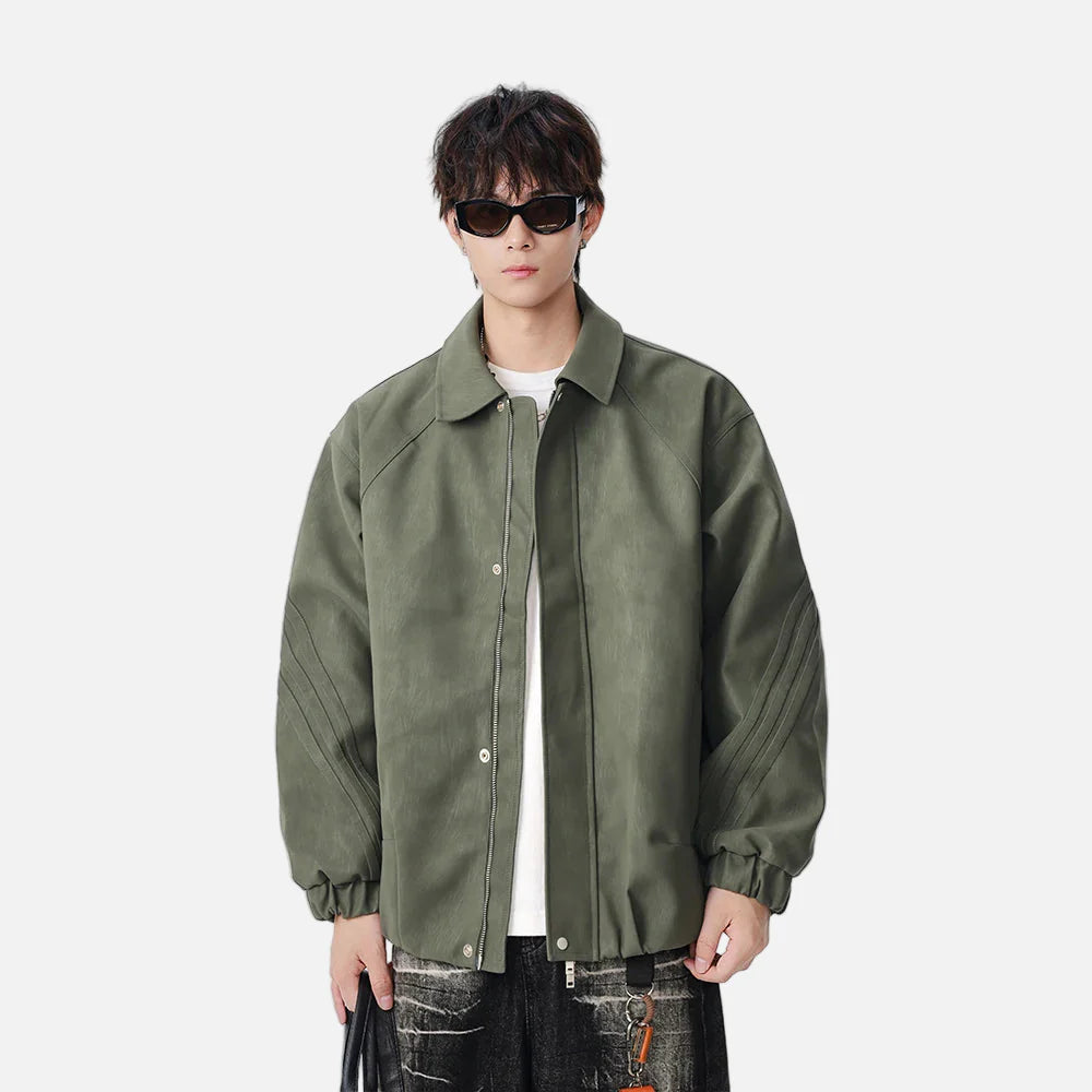 Y2K Trendy Loose Fit Faux Leather Jacket