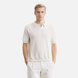 Vintage-Poloshirt mit Wellenmuster aus Strick