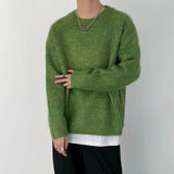 Y2K Cozy Fuzzy Knit Solid Color Sweater