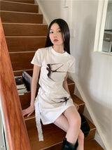 Y2K Swallow Print 2 Piece Top