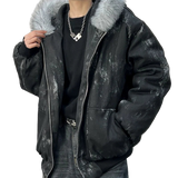 Y2K Fur Collar Hooded Padded Jacket