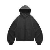 Herren-Fleecejacke mit kastenförmigem Schnitt und abgerundeten Ärmeln