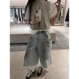 Streetwear Vintage American Style Loose Fit Denim Jorts
