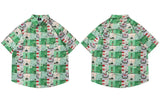 Trendiges Strandhemd mit hawaiianischem Grafikprint im Y2K-Stil