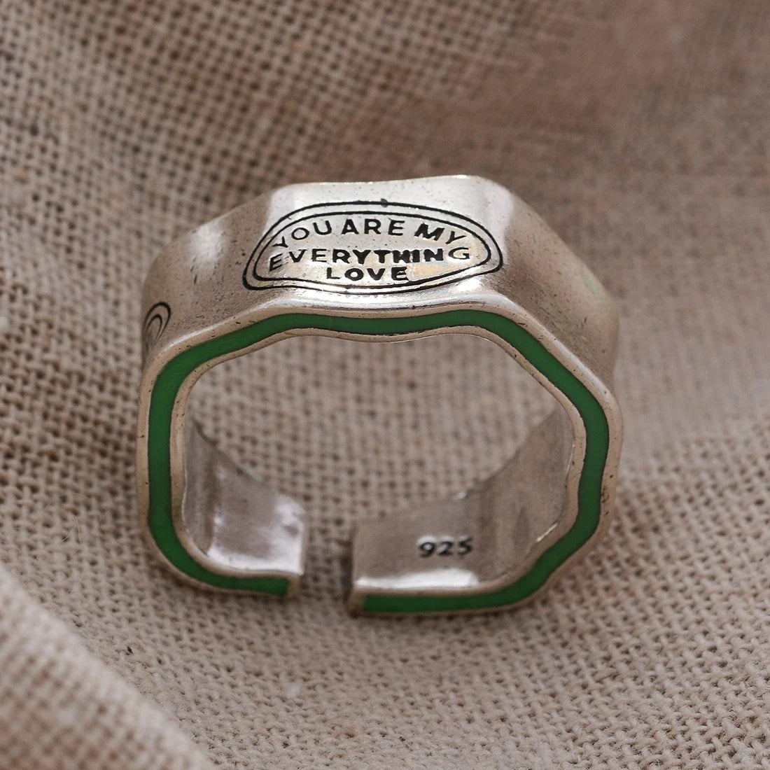 Engraved Sterling Silver Love Ring