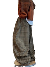 Flowy Oversized Plaid Wide Leg Pants