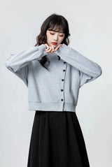 korean Tender Bow Button Up Sweater