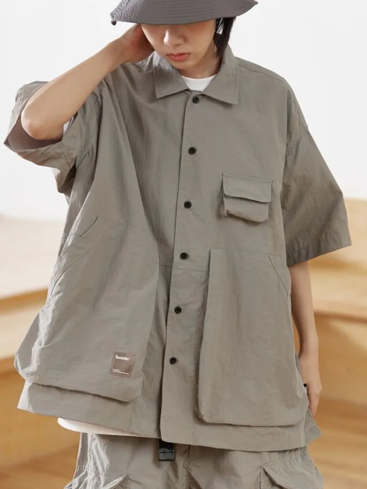 Chemise cargo homme style safari avec poches