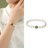 Stunning Jade Pearl Chinese Style Bracelet