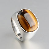 Handmade Retro Gold Tiger Eye Ring