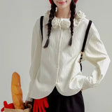 Cardigan chic à fleurs 3D printemps automne